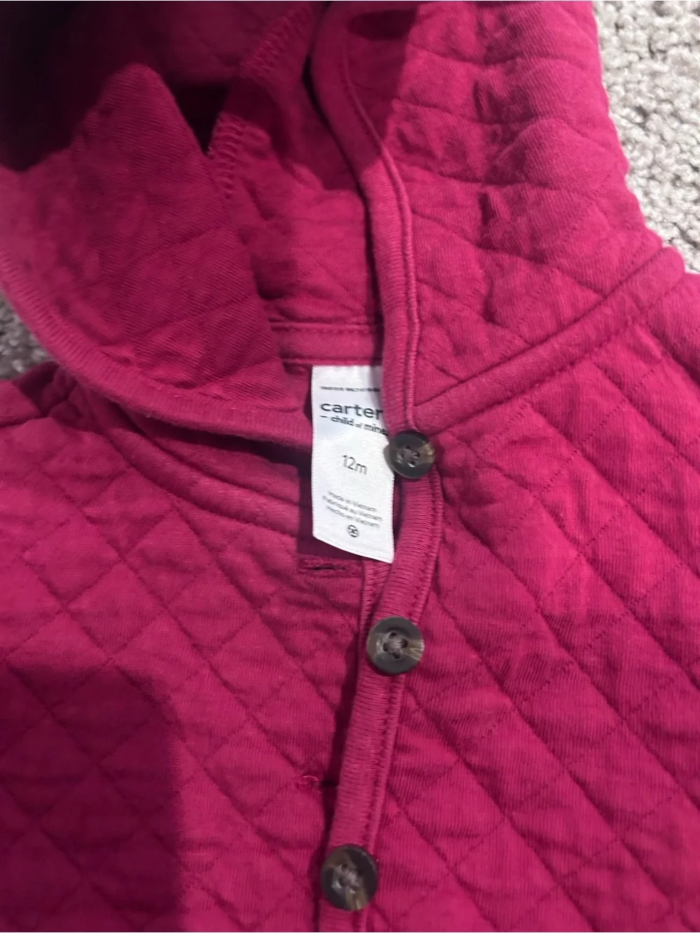 Carter's Quilted Hooded Jacket in Berry
